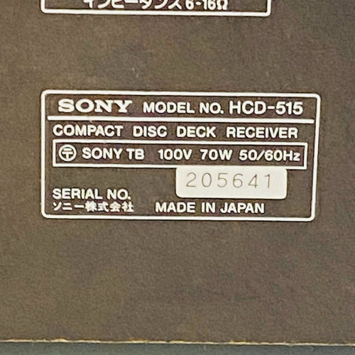 Sony Cd Md Cassette Deck Hcd-V515