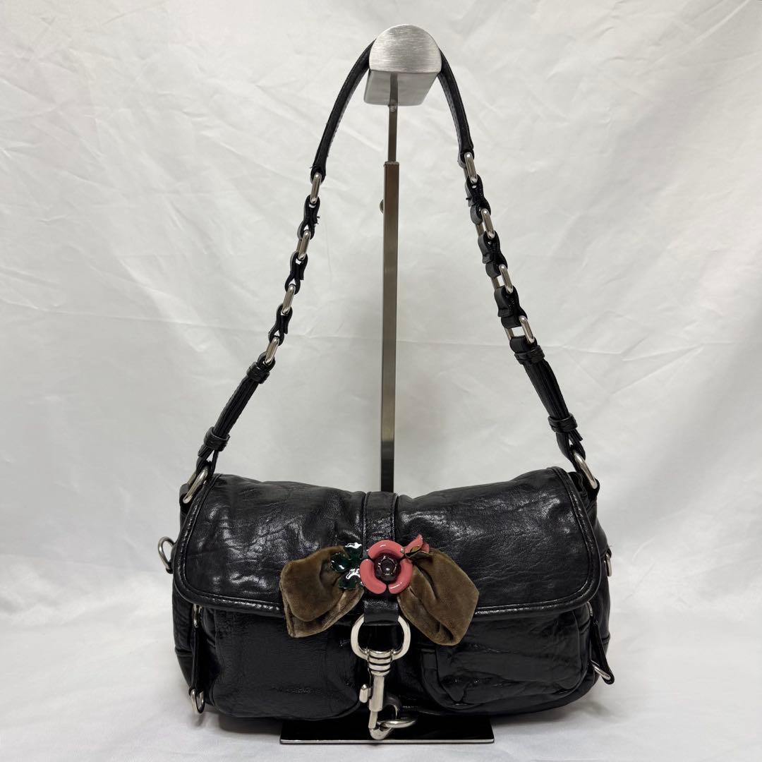 Miu Shoulder Bags Vintage Y2K Metal Flower Bag B