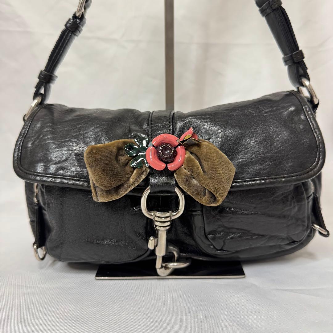 Miu Shoulder Bags Vintage Y2K Metal Flower Bag B