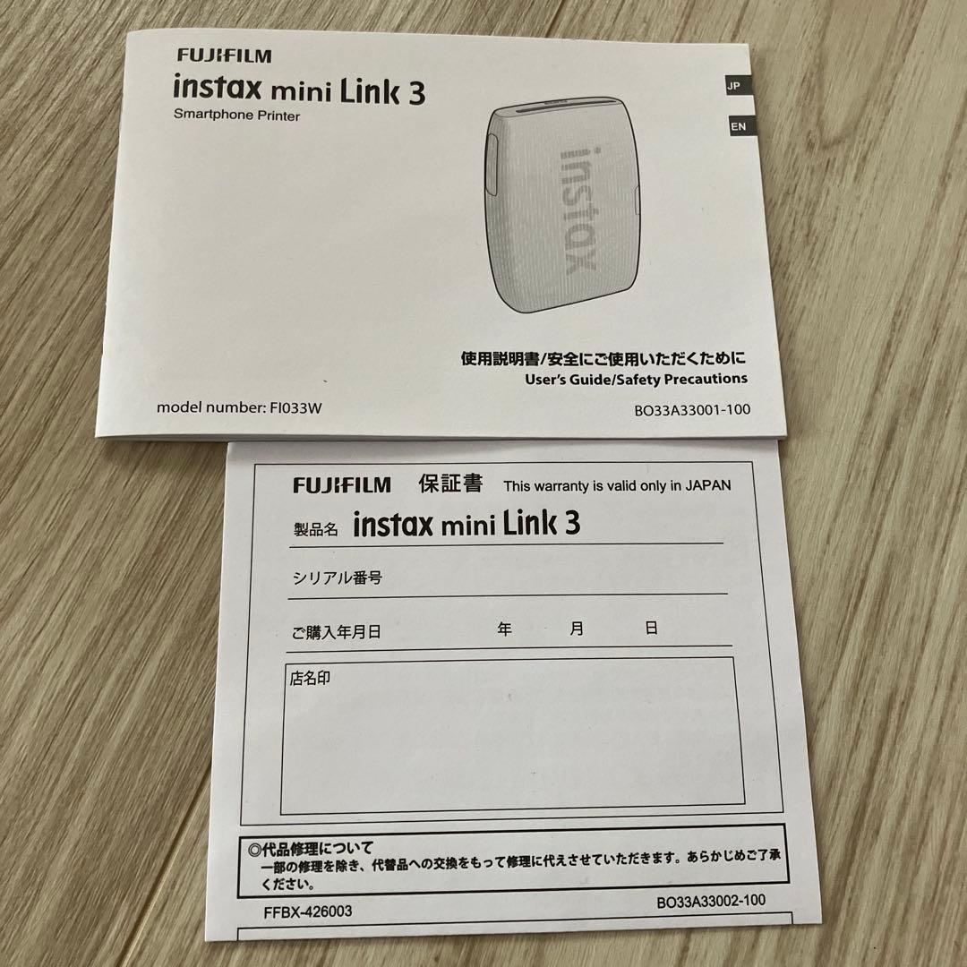 Fujifilm Instant Camera Body Instax Mini Link 3 Clay White