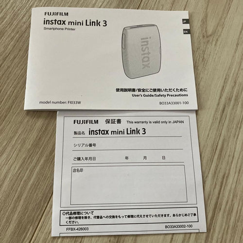 Fujifilm Instant Camera Body Instax Mini Link 3 Clay White