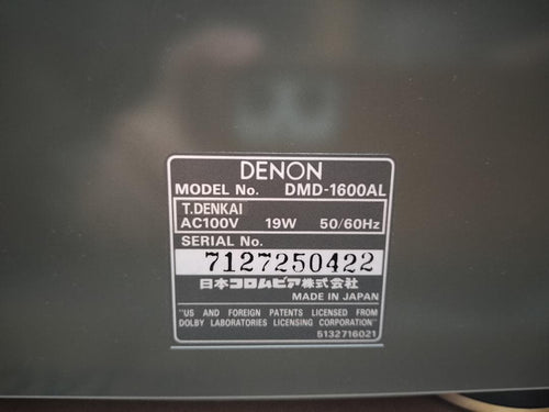 Denon Cd Md Cassette Deck Dmd-1600Al