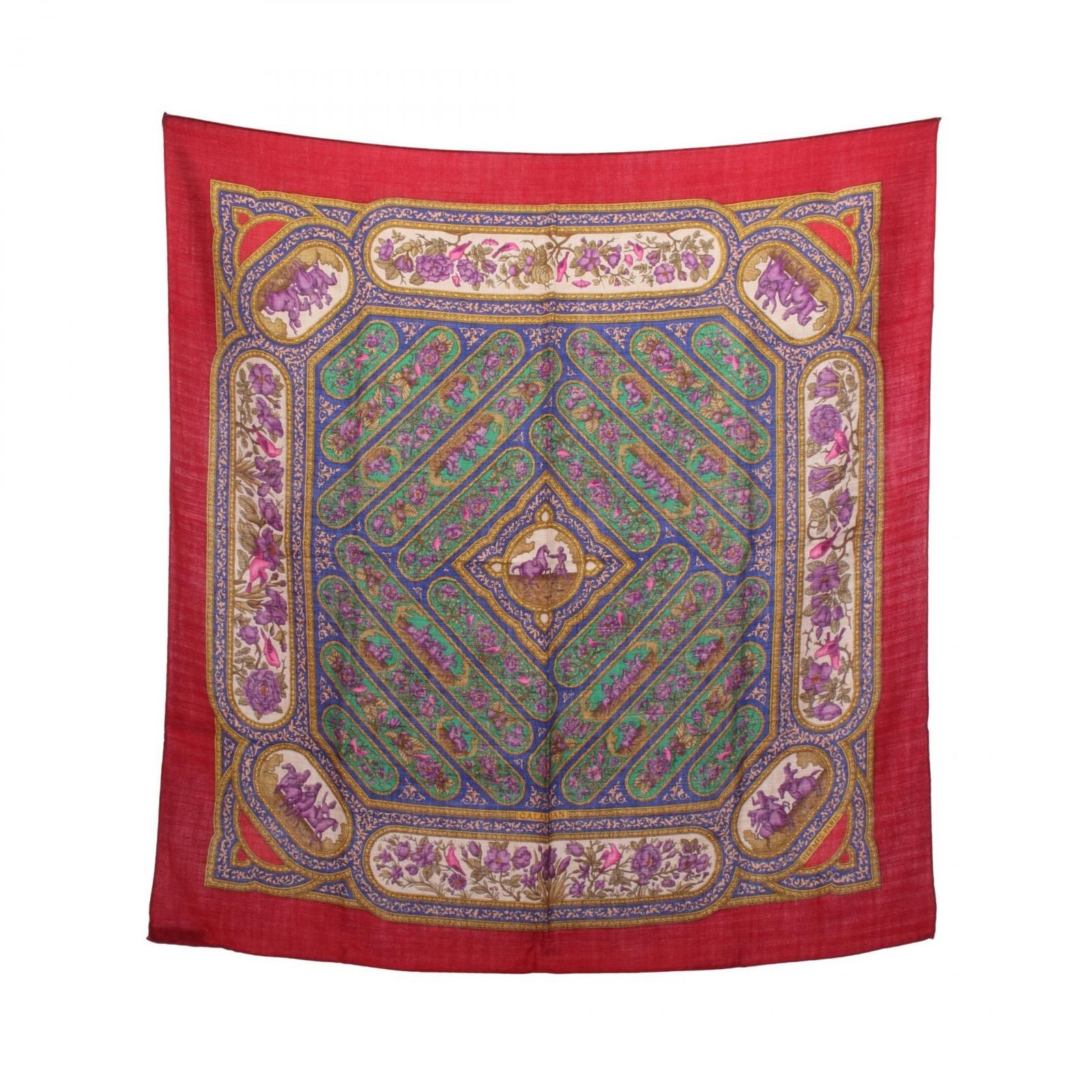 Hermes Bandana Scarf 90 Qalamdan Used A