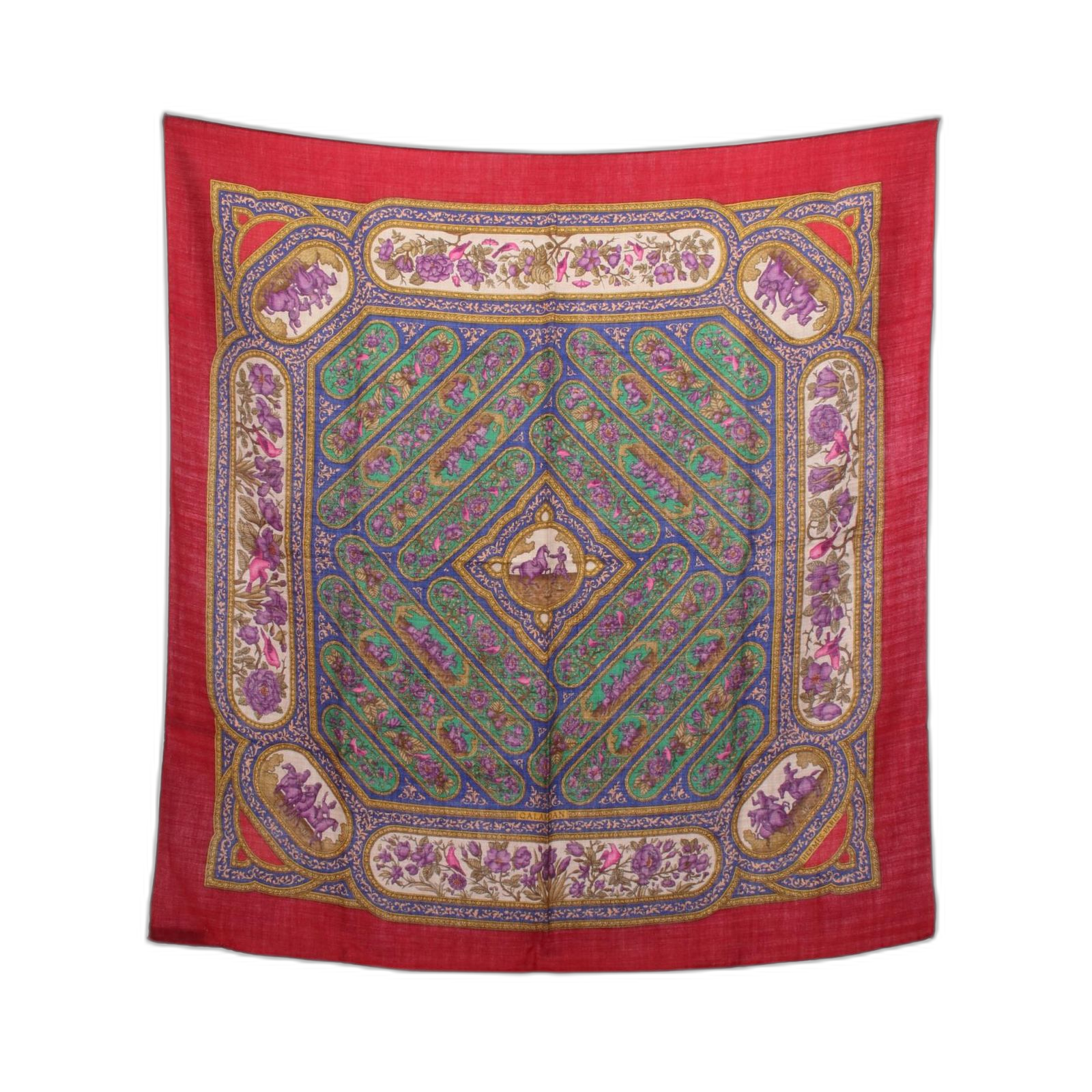 Hermes Bandana Scarf 90 Qalamdan Used A