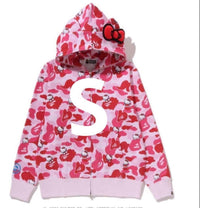 A Bathing Ape Hoodies Bape X Hello Kitty Camo Full Zip Hoodie