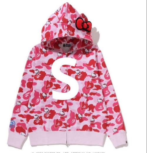 A Bathing Ape Hoodies Bape X Hello Kitty Camo Full Zip Hoodie
