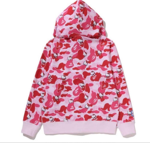 A Bathing Ape Hoodies Bape X Hello Kitty Camo Full Zip Hoodie
