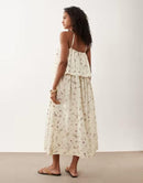 Asos Long Sleeves, Three Quarter Sleeve Design Halter Double Layer Maxi Dress