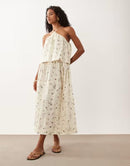 Asos Long Sleeves, Three Quarter Sleeve Design Halter Double Layer Maxi Dress
