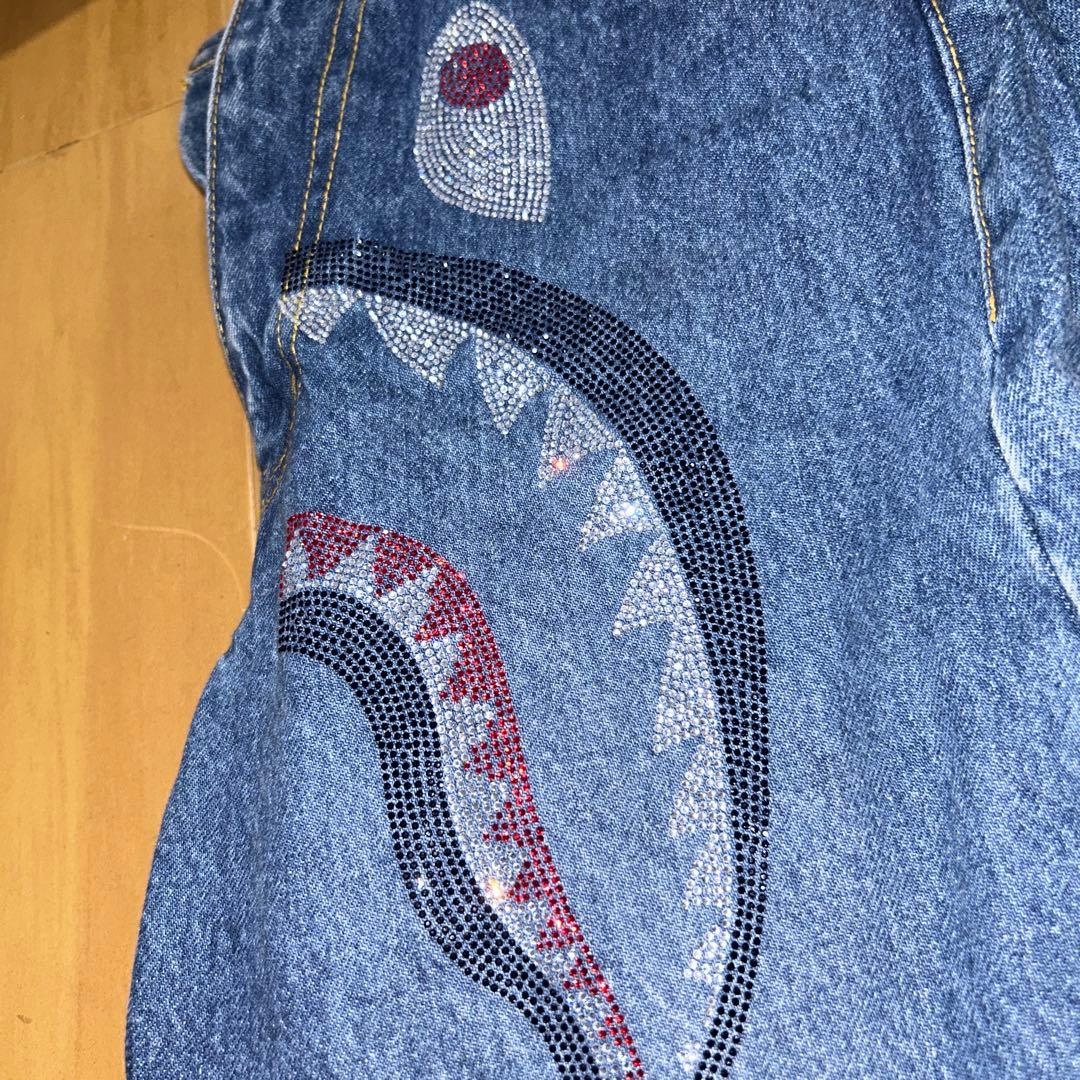 A Bathing Ape Other Crystal Stone Shark Denim