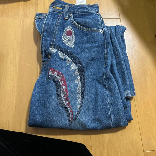 A Bathing Ape Other Crystal Stone Shark Denim