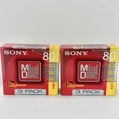 Sony Md Sonyminidiscmd 80 Rubyred 3Pack 2 Ruby Red