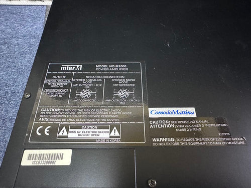 Power Amplifiers Inter M 1000 Ampler