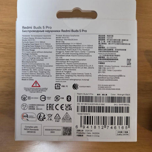Xiaomi Wireless Earphones Redmi Buds 5 Pro