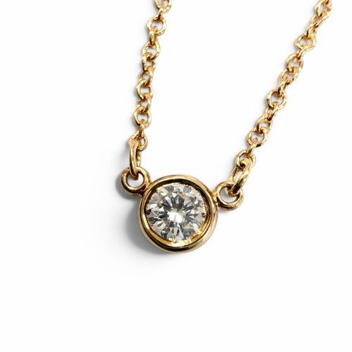 Tiffany Necklace Tiffany&Co. 1P 750 Yg 0.05Ct 1.77G (Color)