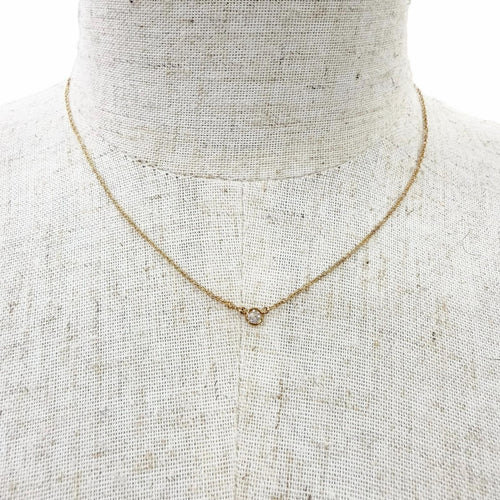 Tiffany Necklace Tiffany&Co. 1P 750 Yg 0.05Ct 1.77G (Color)