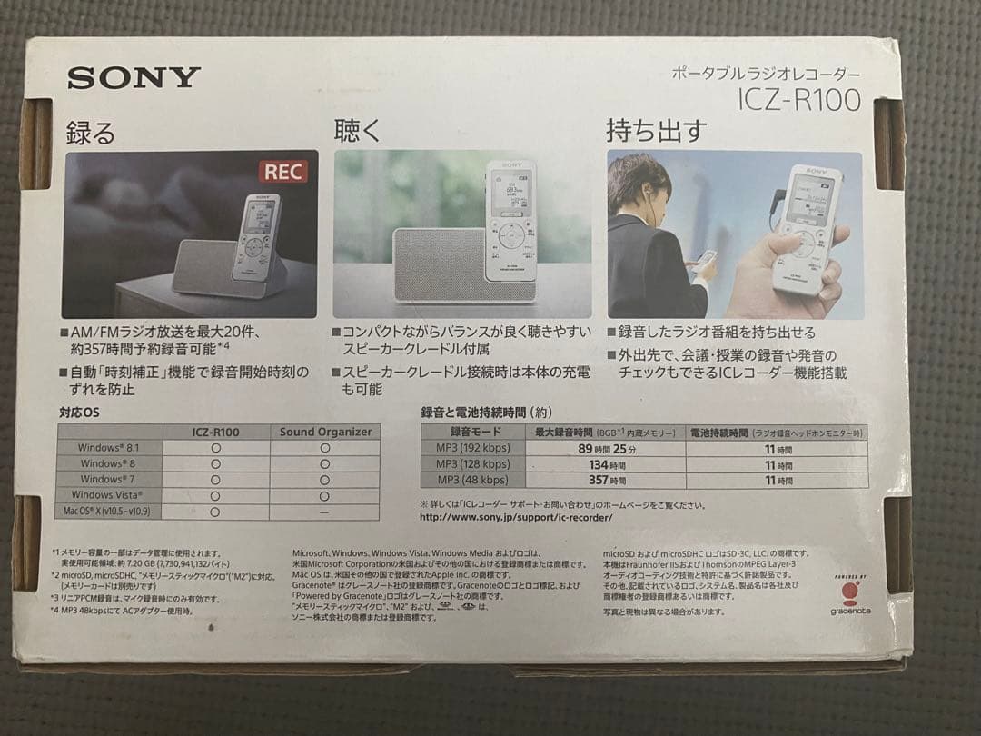 Sony Digital Audio Players Icz-R100