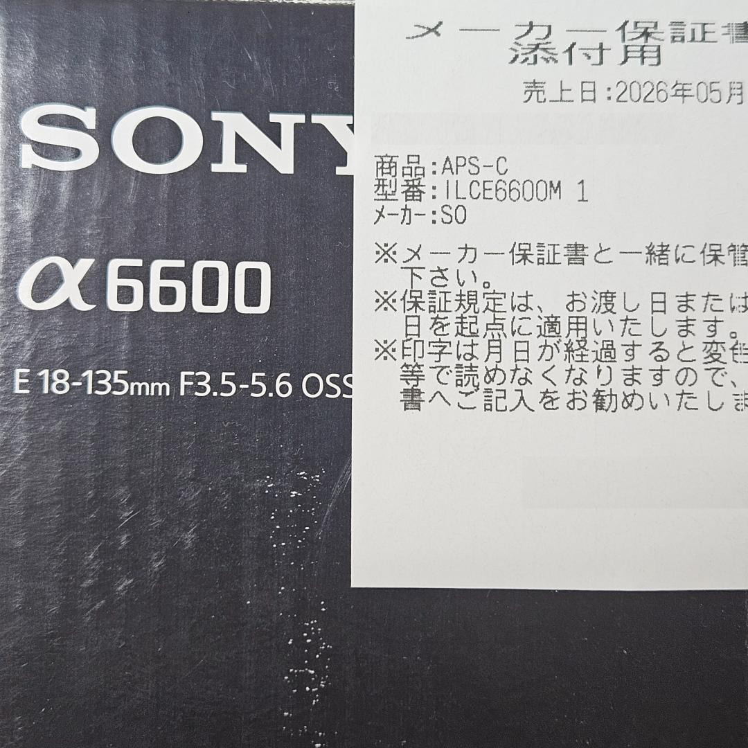Sony Mirrorless Interchangeable Lens Cameras Ilce-6600M
