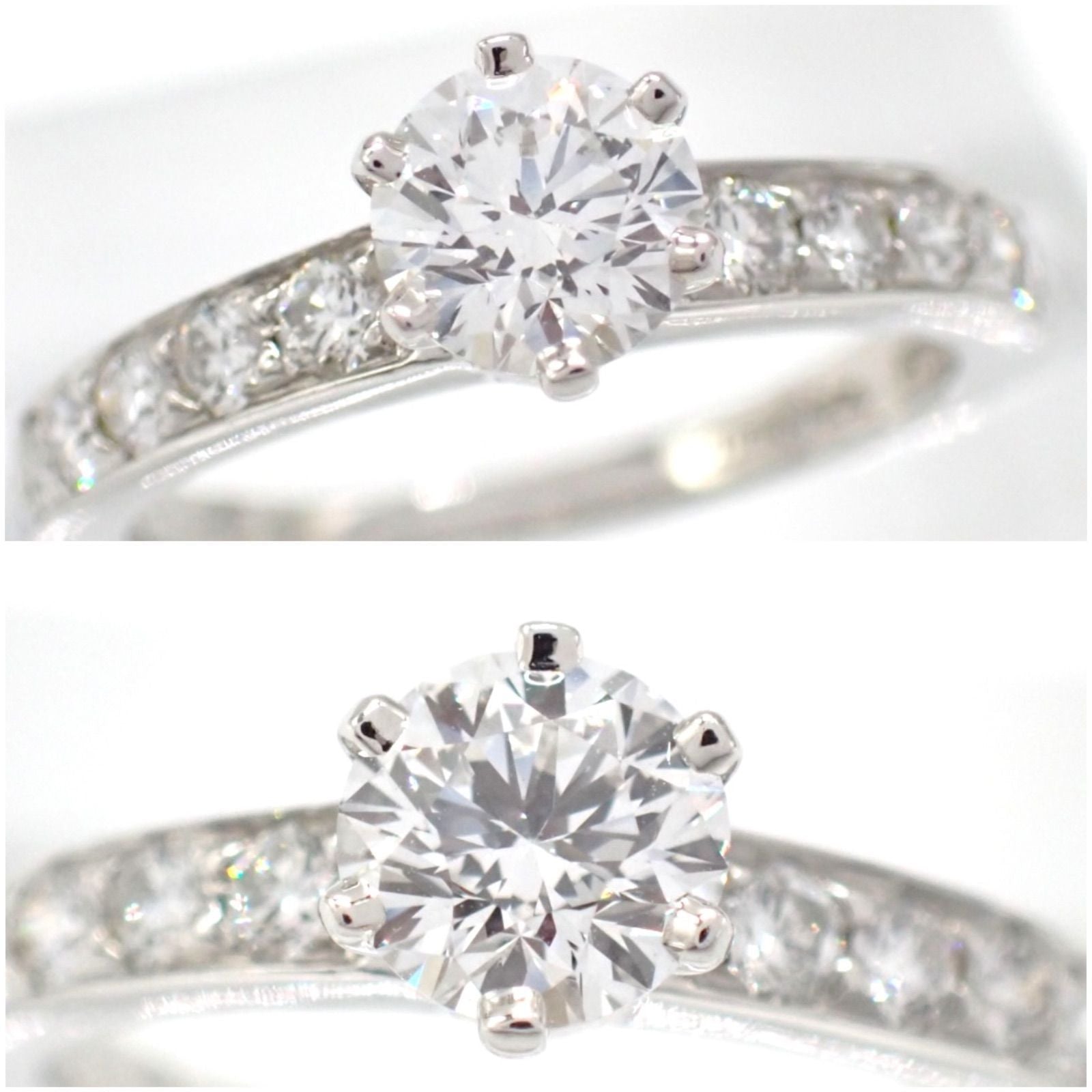 Tiffany Ring 0.55Ct 8 Pt950 F Vs2 Vg None 4507