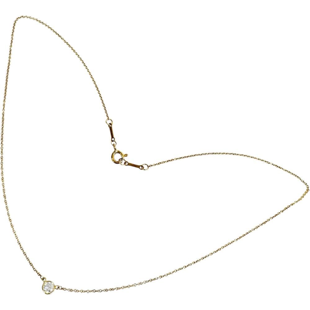 Tiffany Necklace Tiffany&Co./ 0.2Ct) K18 18 1.6G Gd