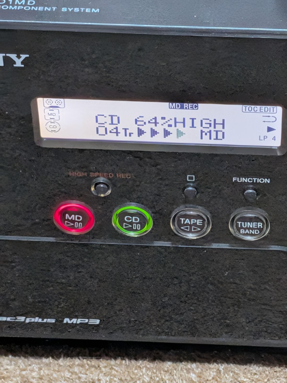 Sony Cd Md Cassette Deck Cmt-A01Md Mdlp/Mp3