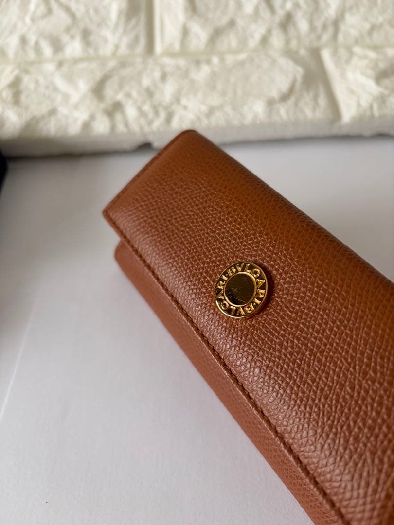Bvlgari Key Cases Holder Amber Leather