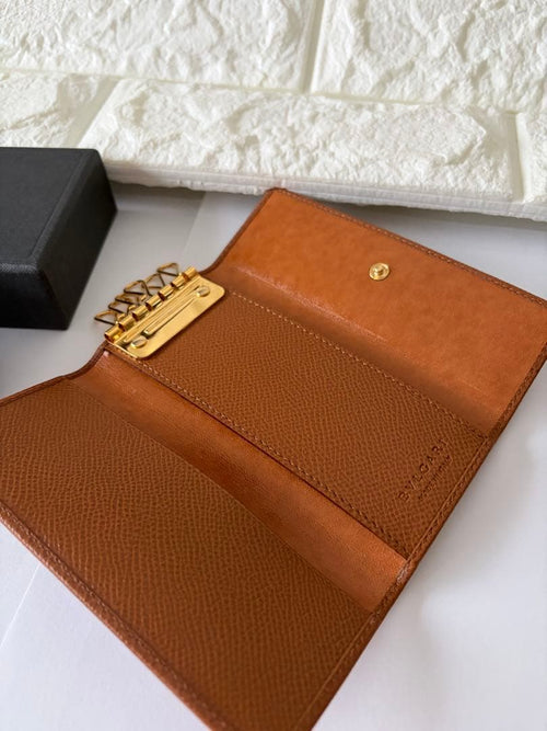 Bvlgari Key Cases Holder Amber Leather