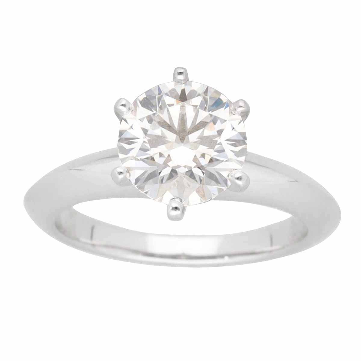 Tiffany Ring Tiffany&Co. (1.52Ct F-Vs1-3Ex) Pt950 6 #46 23420703