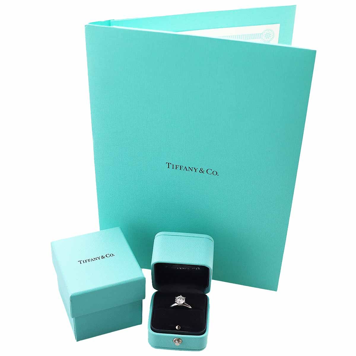 Tiffany Ring Tiffany&Co. (1.52Ct F-Vs1-3Ex) Pt950 6 #46 23420703