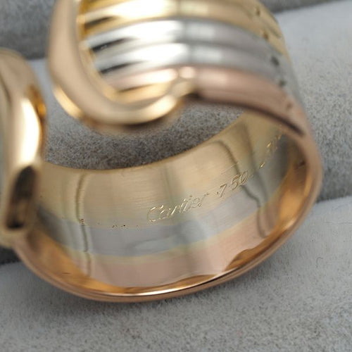 Cartier Ring 2C C C2 Lm 50 K18Yg/Wg/Pg #192815