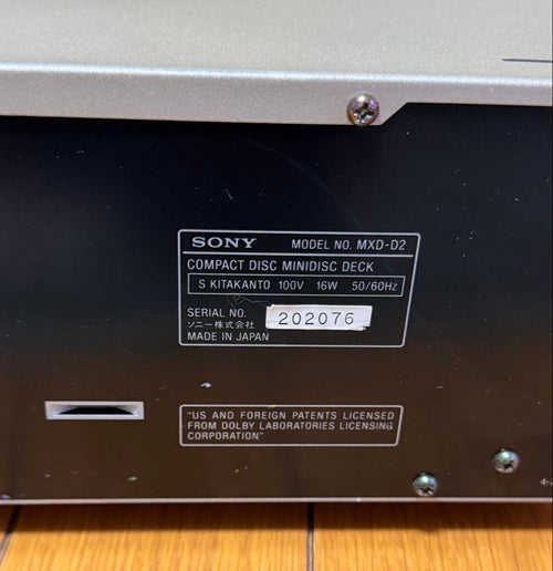 Sony Cd Md Cassette Deck Mxd-D2