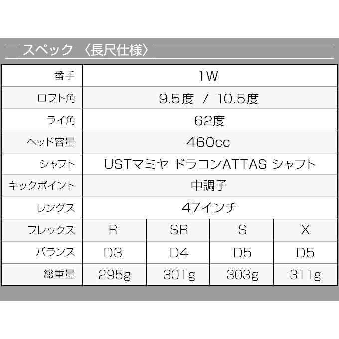 Works Golf Driver 47 Ust Attas 9.5 10.5 R Sr S