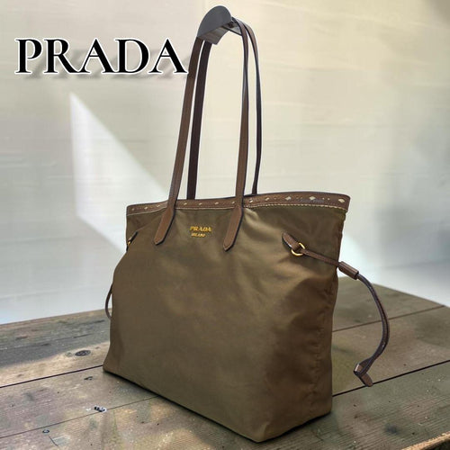 Prada Tote Bags 2Way A4 Khaki