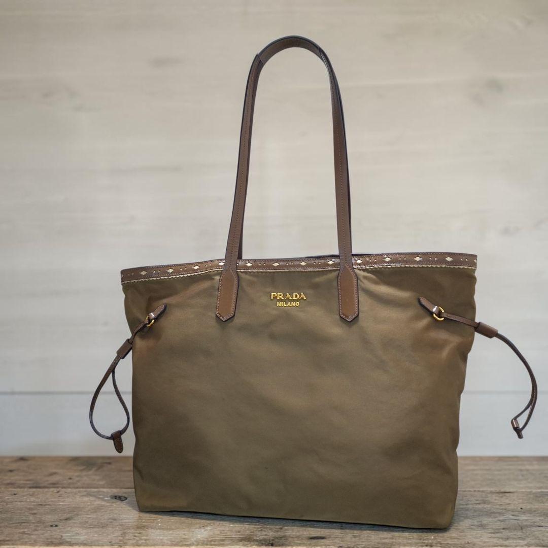 Prada Tote Bags 2Way A4 Khaki