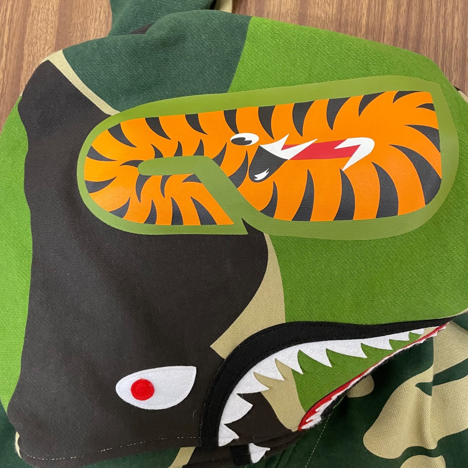 A Bathing Ape Hoodie (B)A Mega Abc Camo Double Shark Relaxed Fit Full Zip L