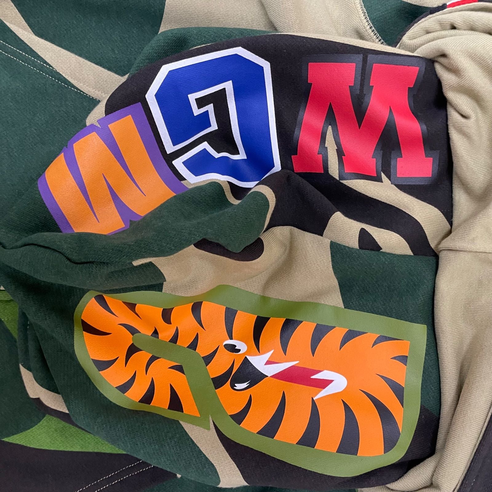 A Bathing Ape Hoodie (B)A Mega Abc Camo Double Shark Relaxed Fit Full Zip L