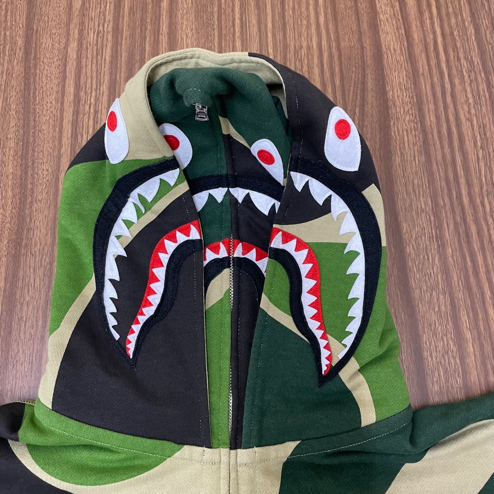 A Bathing Ape Hoodie (B)A Mega Abc Camo Double Shark Relaxed Fit Full Zip L