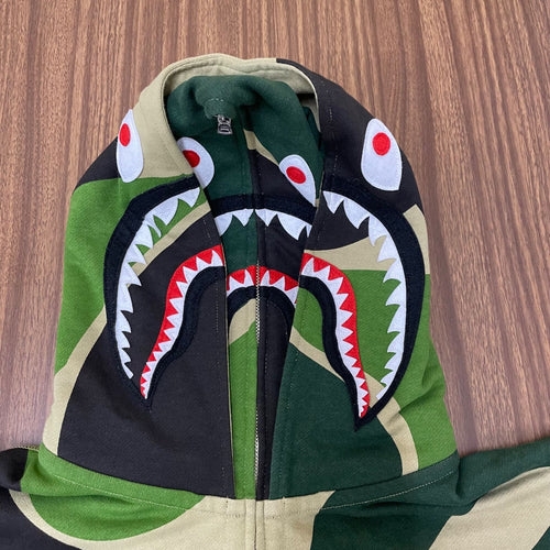A Bathing Ape Hoodie (B)A Mega Abc Camo Double Shark Relaxed Fit Full Zip L