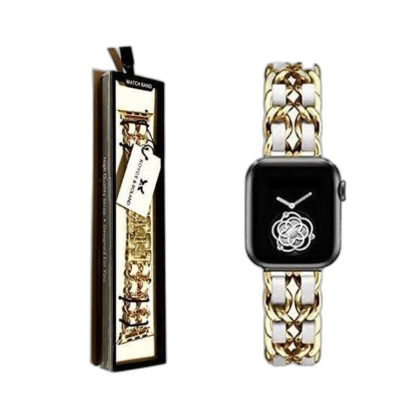 Band Belt Royce&Roland Apple Watch (Gold/White 42/44/45Mm) Gold White