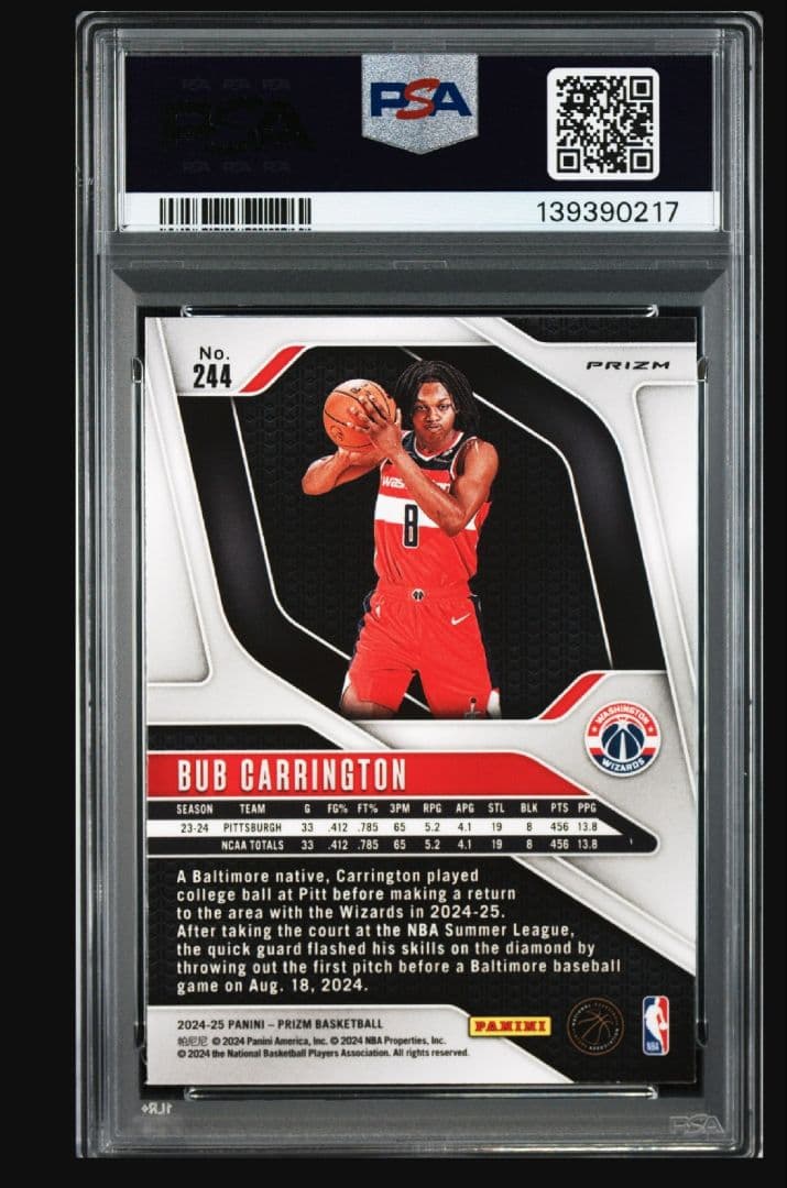 Nba 24-25 Bub Carrington Silver Prism Psa10