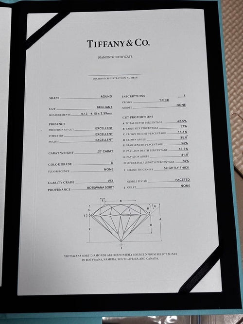 Tiffany Rings Co. D 0.27Ct 11