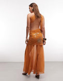 Asos Long Sleeves, Three Quarter Sleeve Design Floral Embellished Halter Maxi