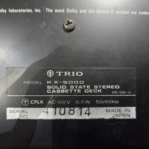 Cd, Md Cassette Decks Trio Kx-5000