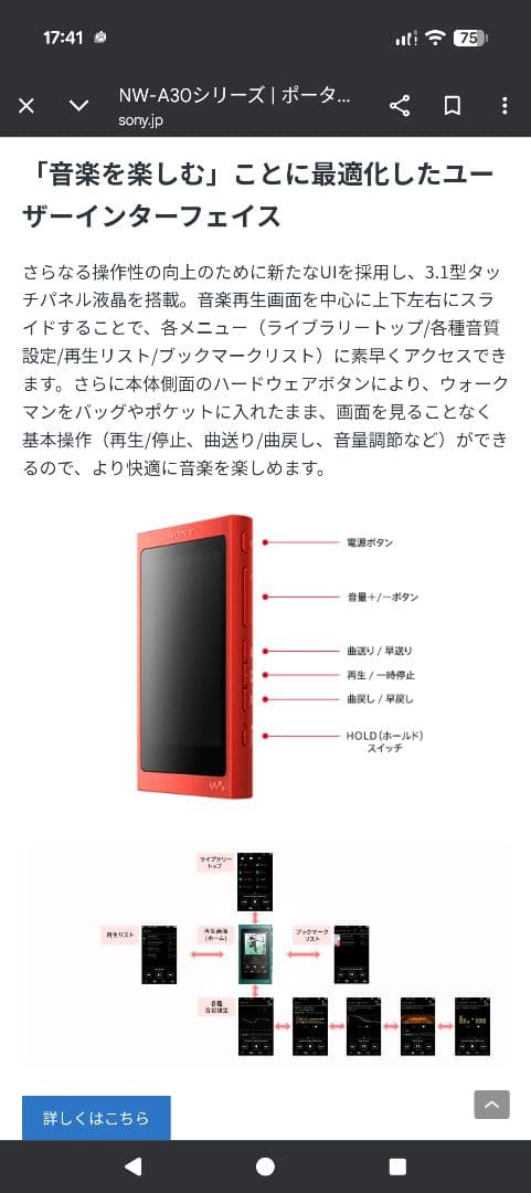 Sony Digital Audio Player Nw-A35