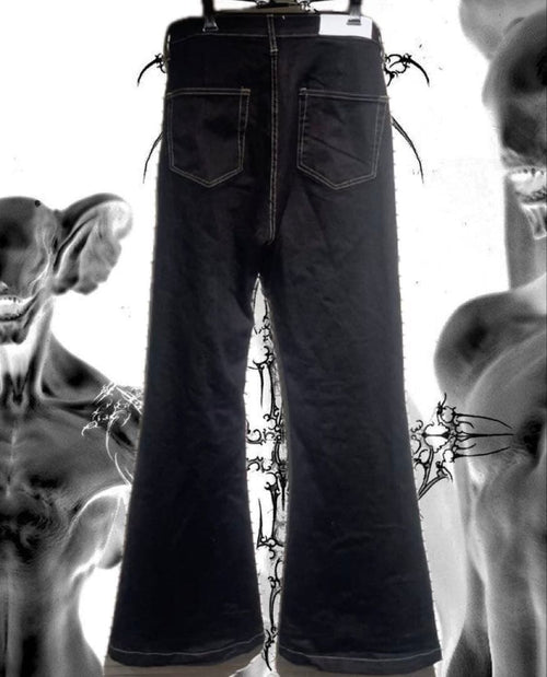Rick Owens Drkshdw Bootcut Jeans Flare Black Denim Drk Shdw