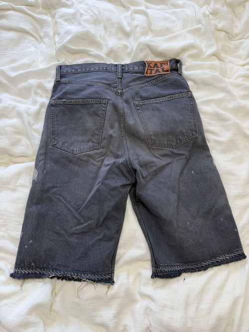 Kapital Shorts Bermuda Bone Denim Half Pants 32 Black