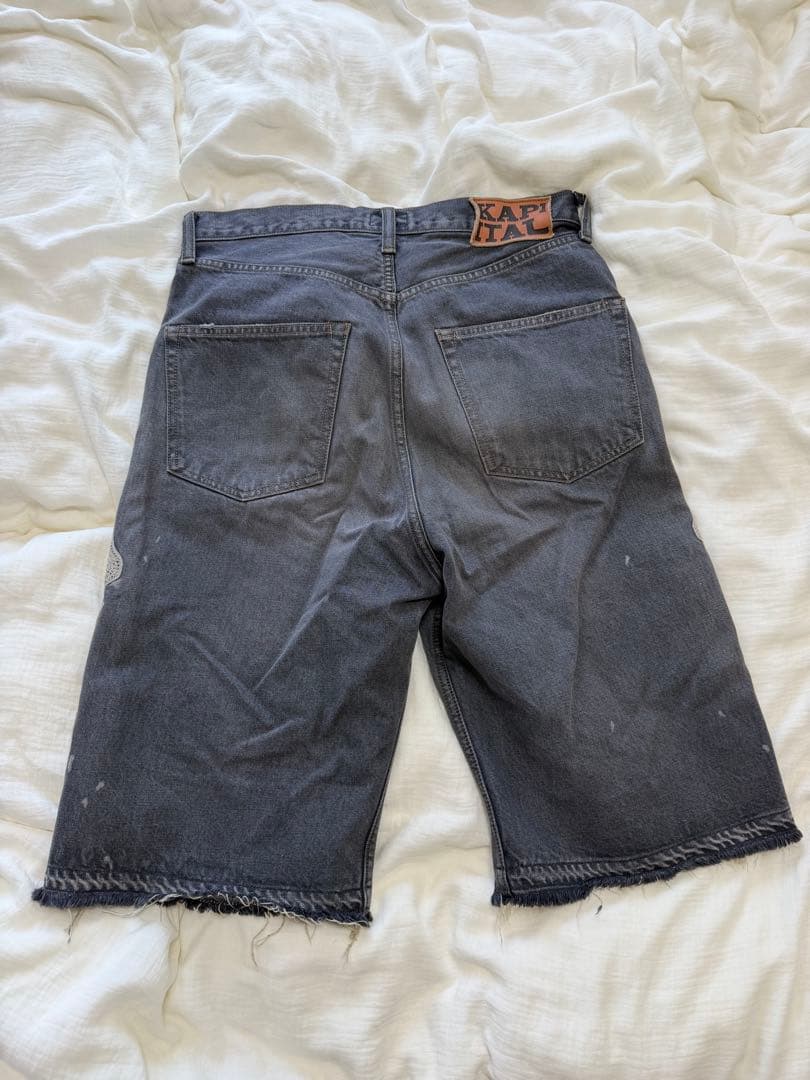 Kapital Shorts Bermuda Bone Denim Half Pants 32 Black
