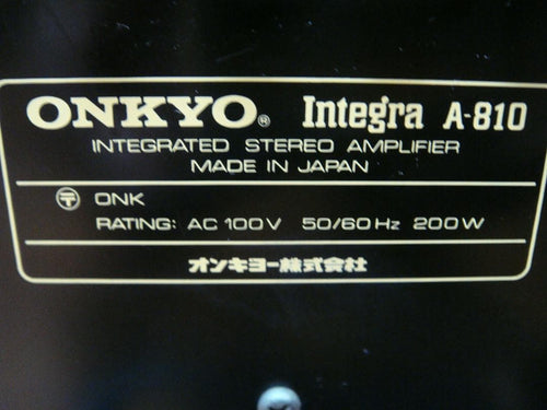 Onkyo Integrated Amplifiers Integra A-810