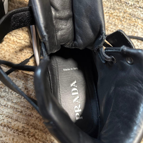Prada Sneakers Leather High Trainers Sneaker Rev