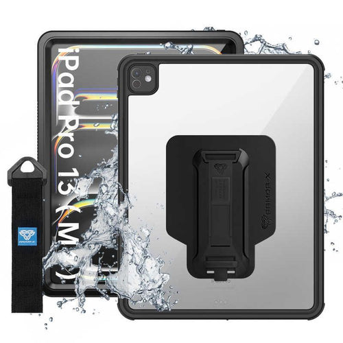 Ipad Case Armorx Ip68 Waterproof With Hand Strap For 13-Inch Ipadpro (M4) Black
